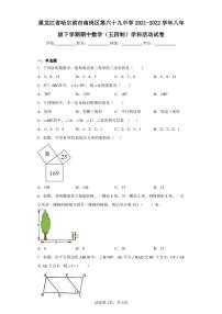 黑龙江省哈尔滨市南岗区第六十九中学2021-2022学年八年级下学期期中数学(五四制)学科活动试卷