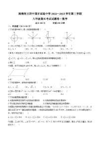 湖南省长沙市湖南师大附中博才实验中学2022-2023学年八年级下学期期末数学试题（含答案）