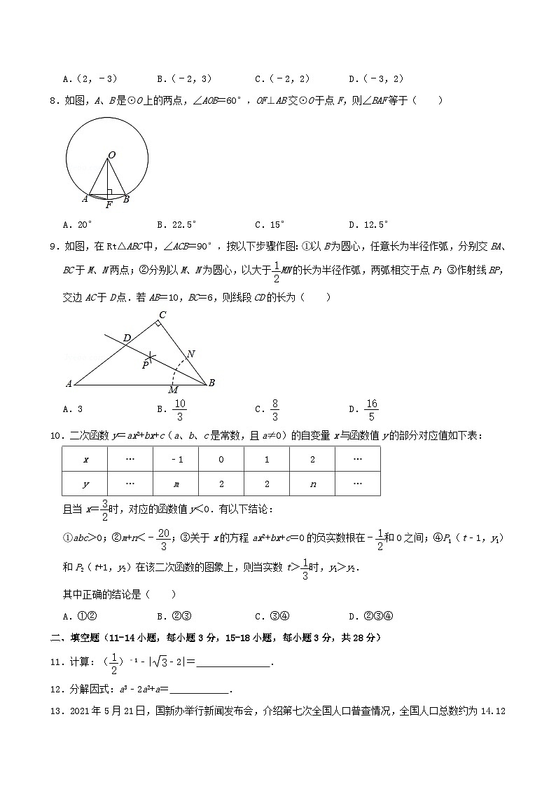 _2021年湖北省黄石市中考数学真题及答案第2页