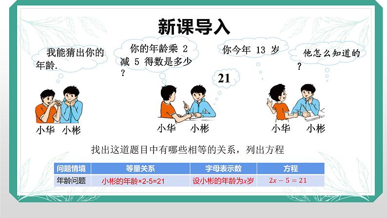 5.1+认识一元一次方程++课件+2022-2023学年北师大版七年级数学上册第3页