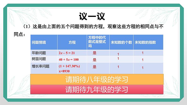 5.1+认识一元一次方程++课件+2022-2023学年北师大版七年级数学上册第8页