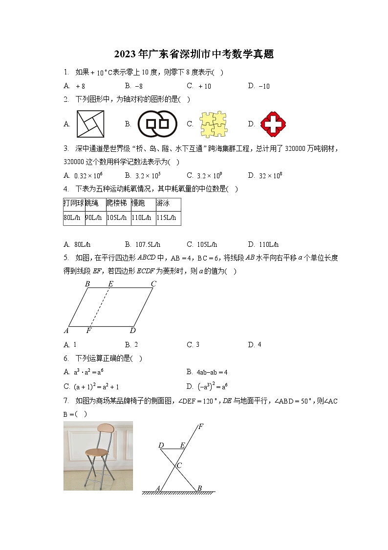 2023年广东省深圳市中考数学真题(含答案解析)01