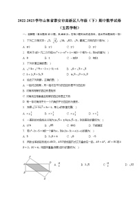 2022-2023学年山东省泰安市高新区八年级（下）期中数学试卷（五四学制）（含解析）