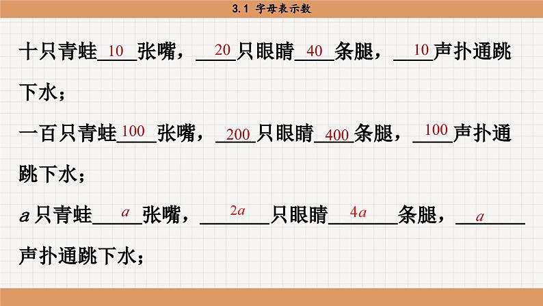 北师大版数学七上3.1 字母表示数（课件PPT）05