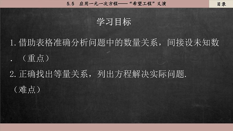 北师大版数学七上5.5  应用一元一次方程——“希望工程”义演（课件PPT）02