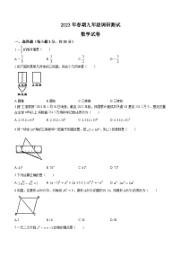 河南省南阳市镇平县2022–2023学年九年级下学期4月调研测试数学试题(含答案)