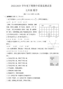 河南省信阳市罗山县2022-2023学年七年级下学期4月期中数学试题(含答案)