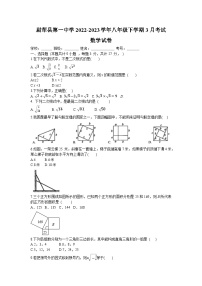 新疆巴音郭楞蒙古自治州尉犁县第一中学2022-2023学年八年级下学期3月月考数学试卷(含答案)