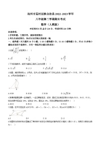 河北省沧州市孟村回族自治县2022-2023学年八年级下学期期末数学试题（含答案）