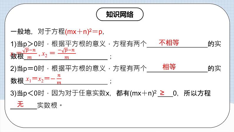 人教版初中数学九年级上册《 第二十一章 一元二次方程（章末总结）》 课件+单元测试（含教师学生版）07