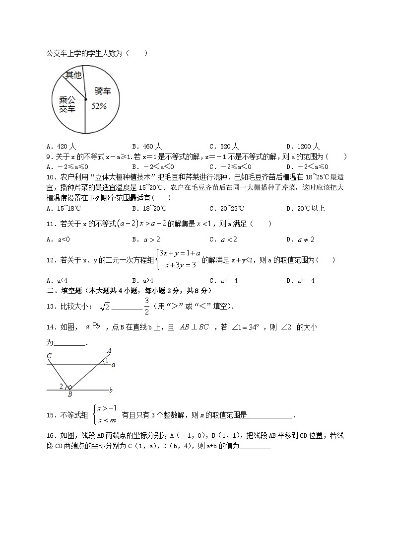 2022-2023学年人教版数学七年级下册期末模拟测试卷第2页