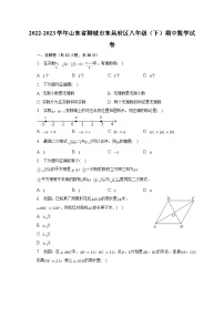 2022-2023学年山东省聊城市东昌府区八年级（下）期中数学试卷