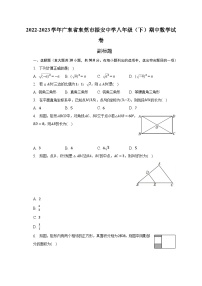 2022-2023学年广东省东莞市振安中学八年级（下）期中数学试卷（含解析）