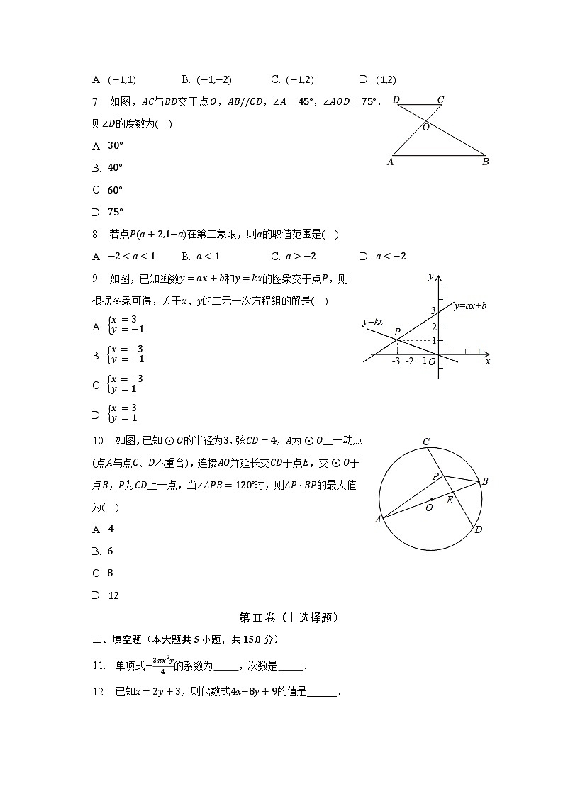 2023年广东省汕头市中考数学二模试卷02