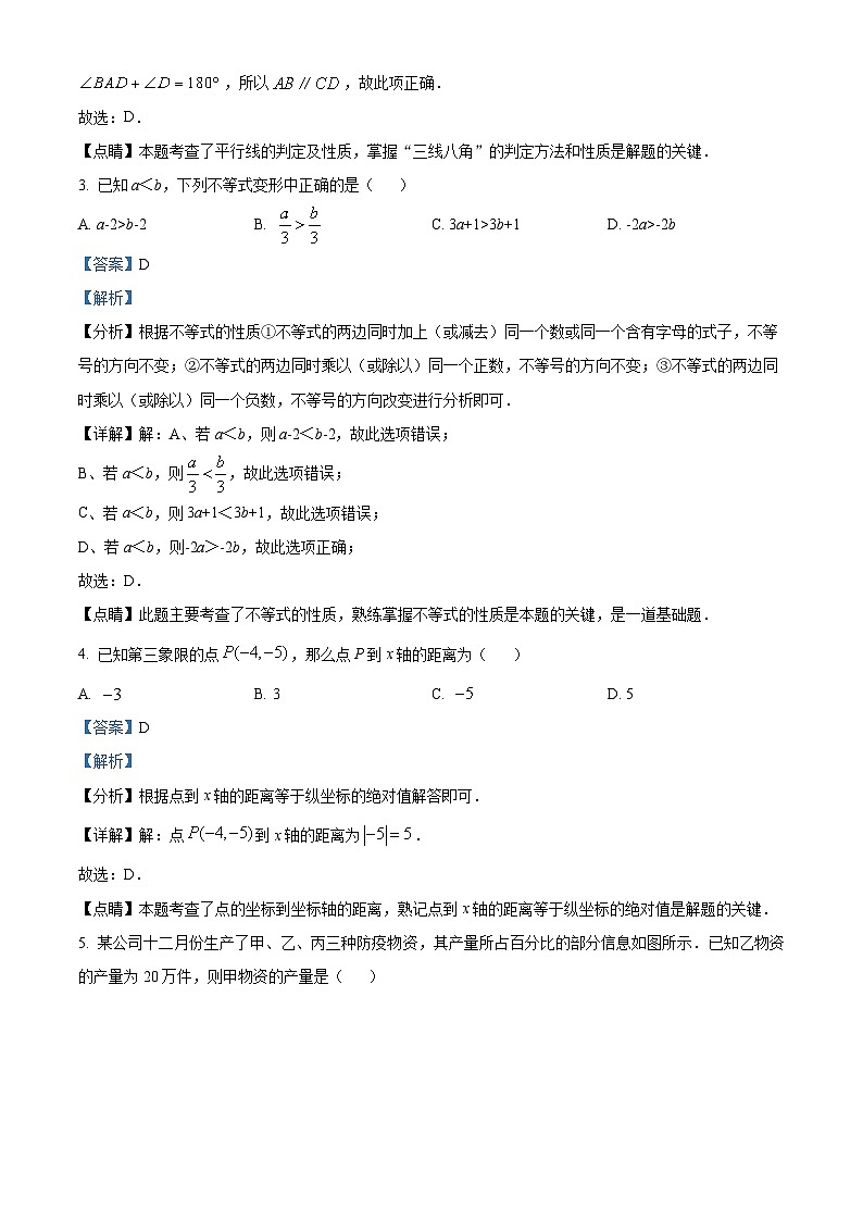 精品解析：湖南省黄冈市黄梅县2022—2023学年七年级下学期期末数学试题（解析版）02