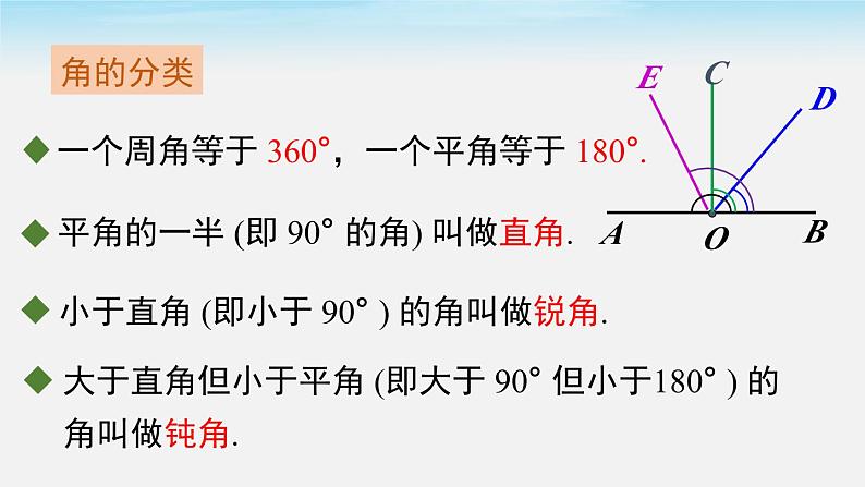 初中数学湘教版七上4.3.2 第1课时 角的度量与计算 课件05