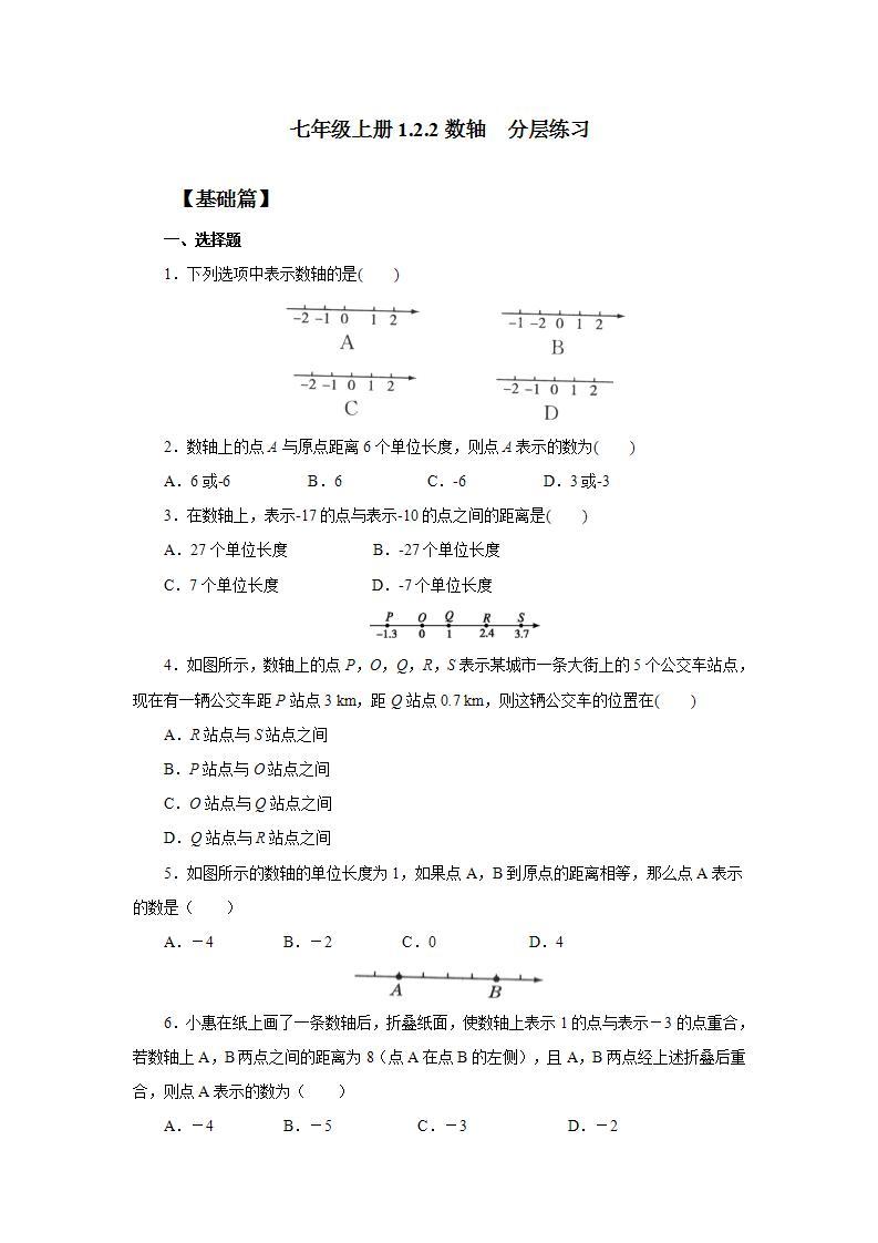 新人教版数学七上  1.2.2数轴 课件PPT（送预习案+教案+分层练习）01