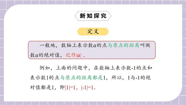 新人教版数学七上  1.2.4绝对值 课件PPT+教案+分层练习+预习案06