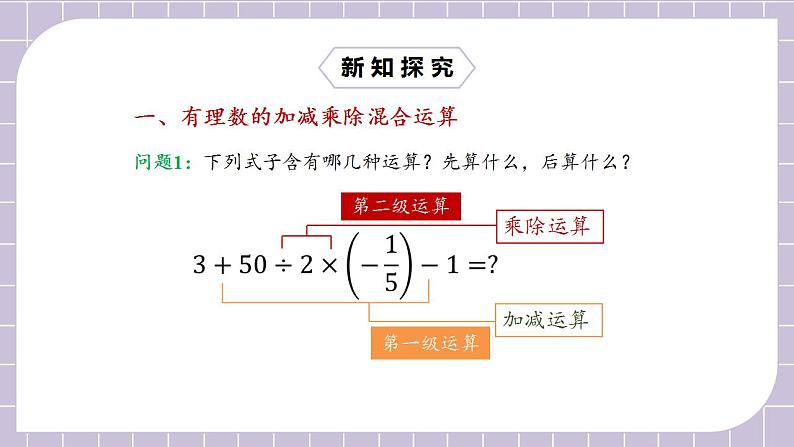 新人教版数学七上  1.4.2.2有理数的加、减、乘、除混合运算 课件PPT+教案+分层练习+预习案06