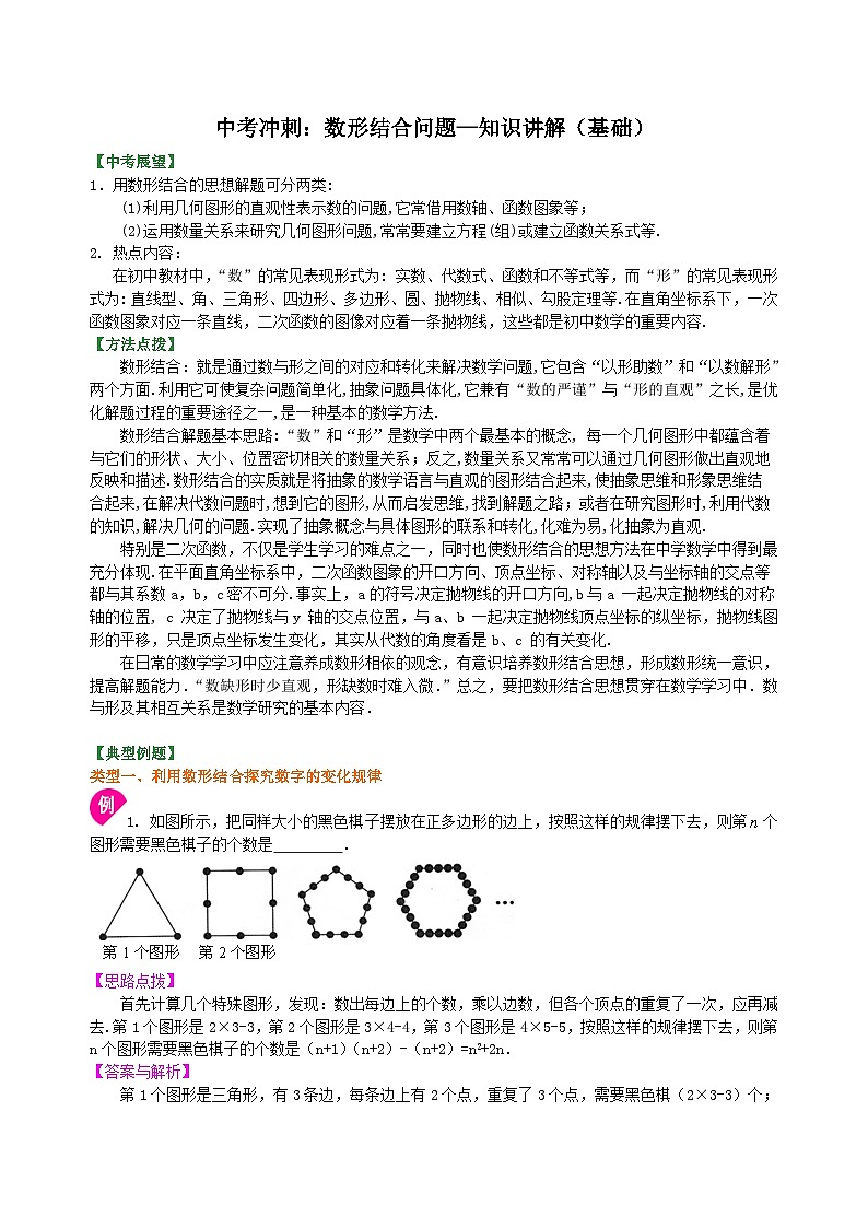 72中考冲刺：数形结合问题--知识讲解（基础）第1页