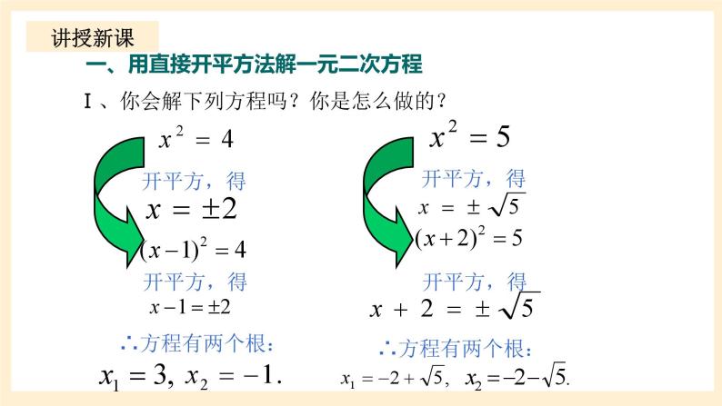 北师大版数学九年级上册2.2.1《 用配方法求解一元二次方程（1）》课件04