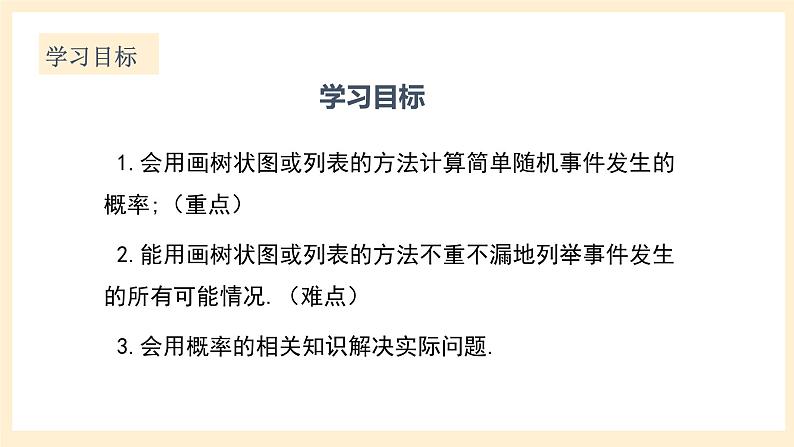 北师大版数学九年级上册3.1.1《 用树状图或表格求概率1》课件第2页