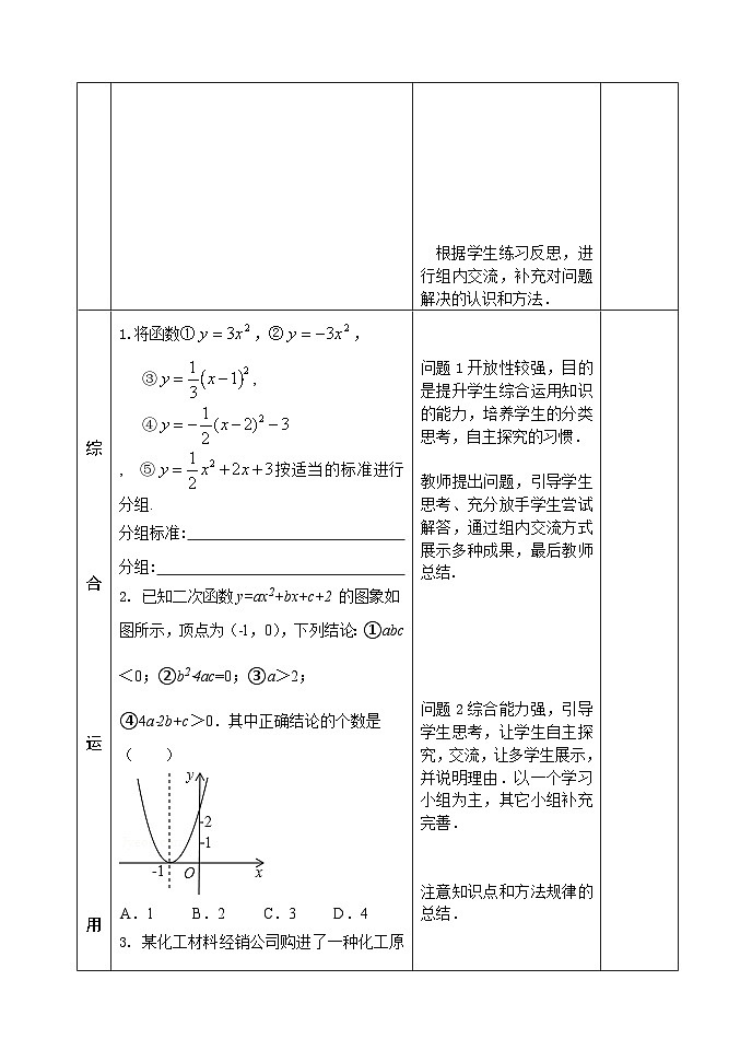 人教版九年级数学上册22《二次函数的图像与性质》复习PPT课件+教案+学案+练习03
