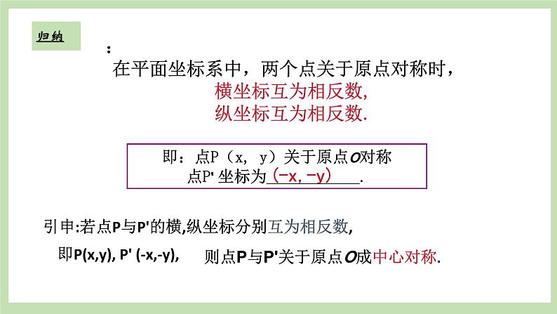人教版九年级数学上册23.2.3《关于原点对称的点的坐标》PPT课件+教案+学案+练习05