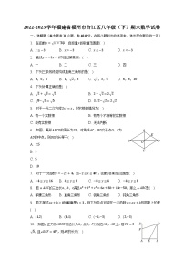 2022-2023学年福建省福州市台江区八年级（下）期末数学试卷（含解析）