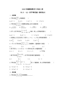 初中数学湘教版八年级上册第4章 一元一次不等式（组）4.5 一元一次不等式组课时训练