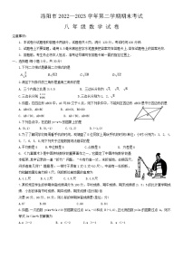 河南省洛阳市2022-2023学年八年级下学期期末考试数学试卷（含答案）