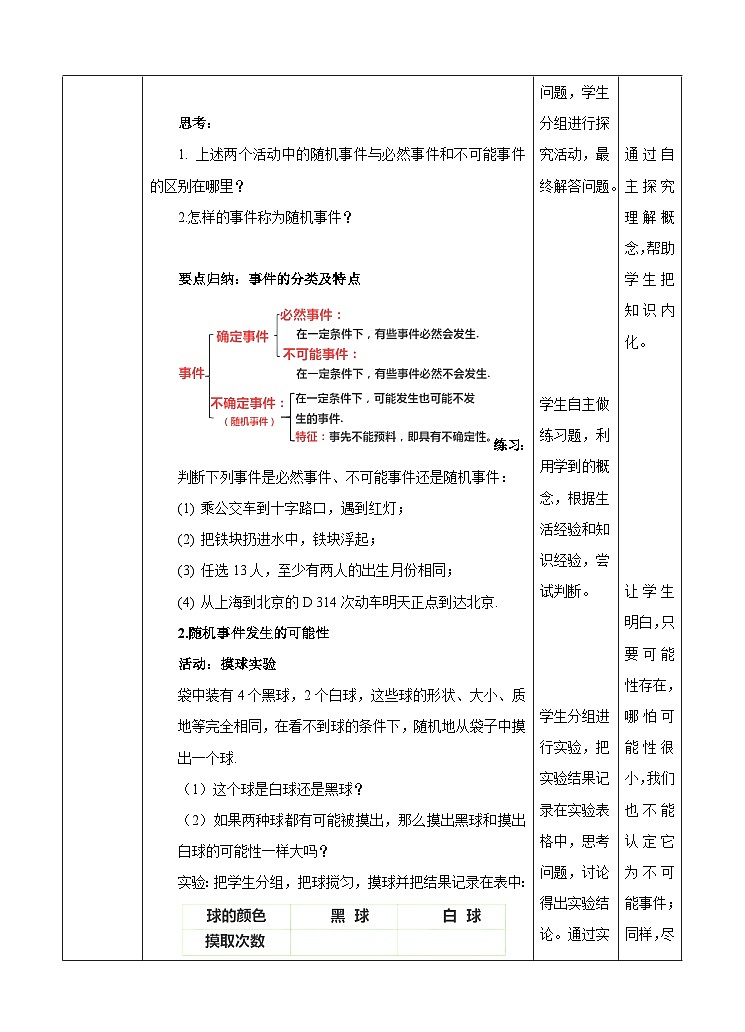 人教版数学九年级上册25.1.1《随机事件与概率 》教案03