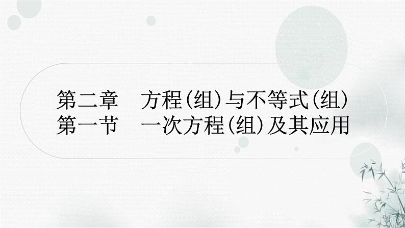 中考数学复习第二章方程(组)与不等式(组)第一节一次方程(组)及其应用作业课件01