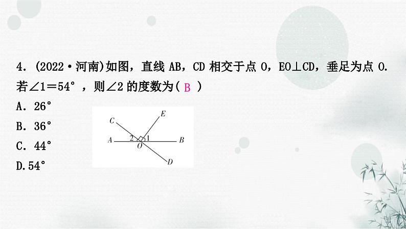 中考数学复习第四章三角形第一节几何初步及相交线与平行线作业课件第5页