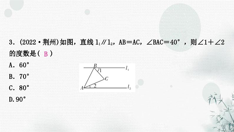 中考数学复习第四章等腰三角形与直角三角第1课时等腰三角形作业课件04