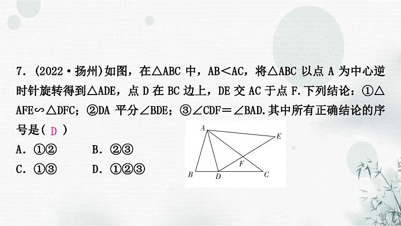 中考数学复习第四章三角形第五节图形的相似作业课件第8页