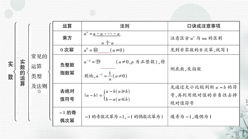 中考数学复习第一章数与式第一节实数教学课件07