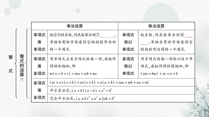 中考数学复习第一章数与式第三节整式与因式分解教学课件第7页