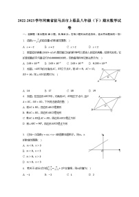 2022-2023学年河南省驻马店市上蔡县八年级（下）期末数学试卷（含解析）