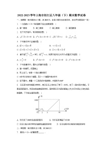 2022-2023学年上海市松江区八年级（下）期末数学试卷（含解析）