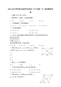 四川省泸州市泸县第一中学2022-2023学年八年级下学期期末数学试卷（含答案）