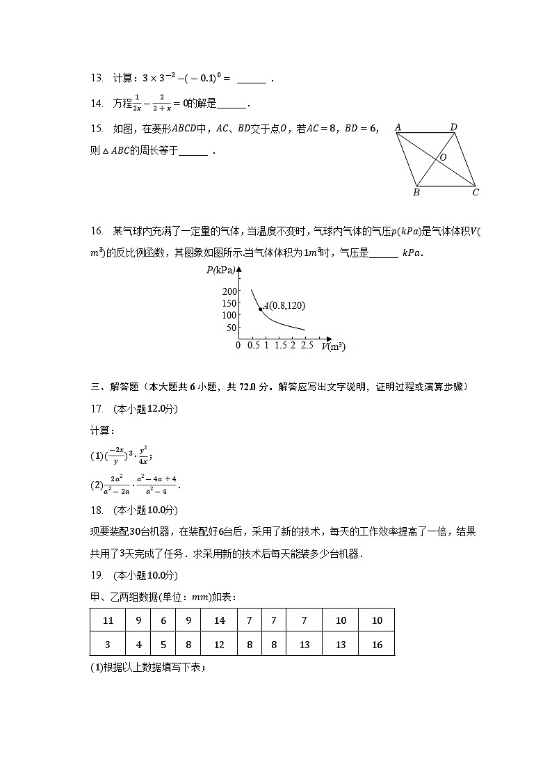 海南省海口市2022-2023学年下学期八年级期末数学试卷（B卷）（含答案）第3页