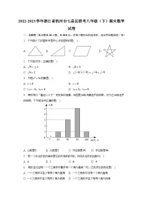 2022-2023学年浙江省杭州市七县区联考八年级（下）期末数学试卷-普通用卷