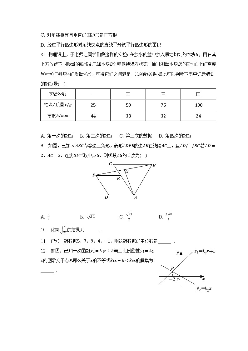 2022-2023学年湖北省武汉市江夏区光谷实验中学八年级（下）期末数学模拟试卷（三）-普通用卷02