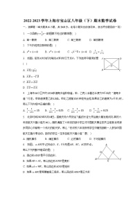 2022-2023学年上海市宝山区八年级（下）期末数学试卷-普通用卷