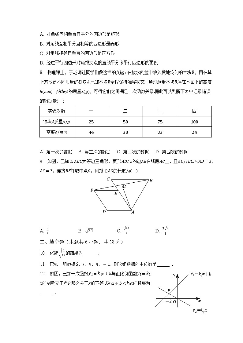 2022-2023学年湖北省武汉市江夏区光谷实验中学八年级（下）期末数学模拟试卷（三）（含解析）02