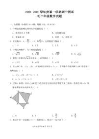 内蒙古呼和浩特市2021-2022学年上学期期中检测八年级数学试题