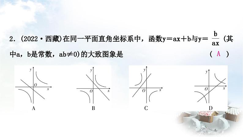 中考数学复习第三章函数第四节反比例函数及其应用作业课件第3页