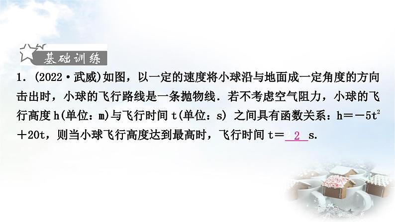 中考数学复习第三章函数第八节二次函数的实际应用作业课件02