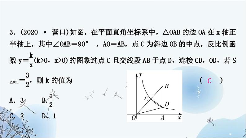 中考数学复习方法技巧突破(一)反比例函数中的面积模型教学课件08